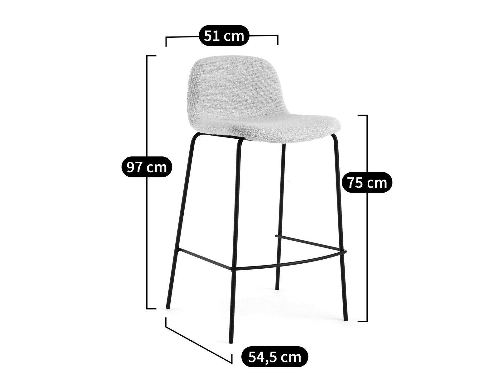 Высокий стул из ткани AMPM TIBBY ARCH-00091947 - Вид №10