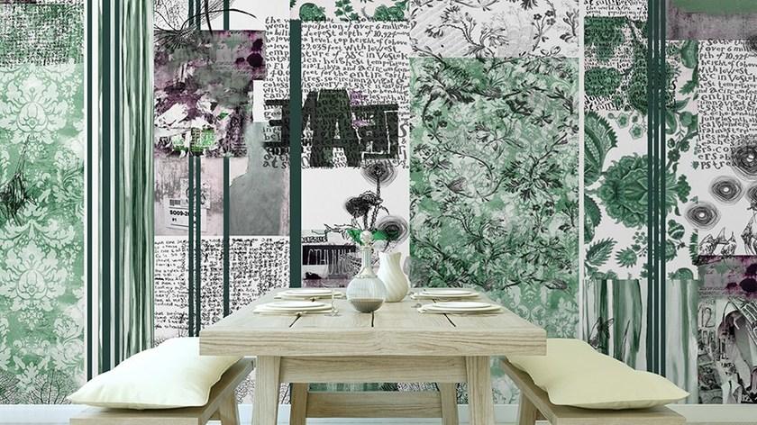 GLAMORA Виниловые обои с цветочным мотивом и надписью Stripes & squares sun-id-1438276 - Вид №1