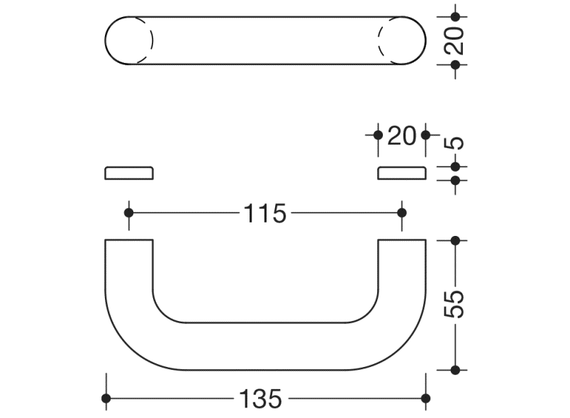 111BG.4 Мебельная ручка ø 20 мм HEWI USA Produkte  - Вид №16