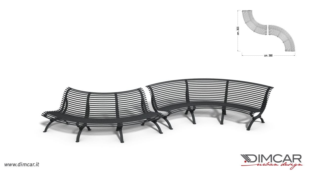 Изогнутая скамья с сиденьем вогнутой стороны DIMCAR ARCH-00031744 - Вид №5
