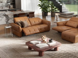 3-местный кожаный диван