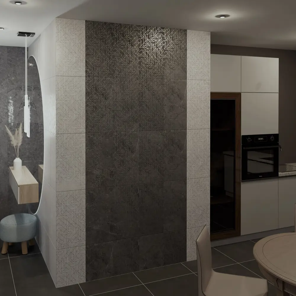 Вставка декоративная настенная Axima Фудзи 60x30 см матовая цвет антрацит STLM-2097833