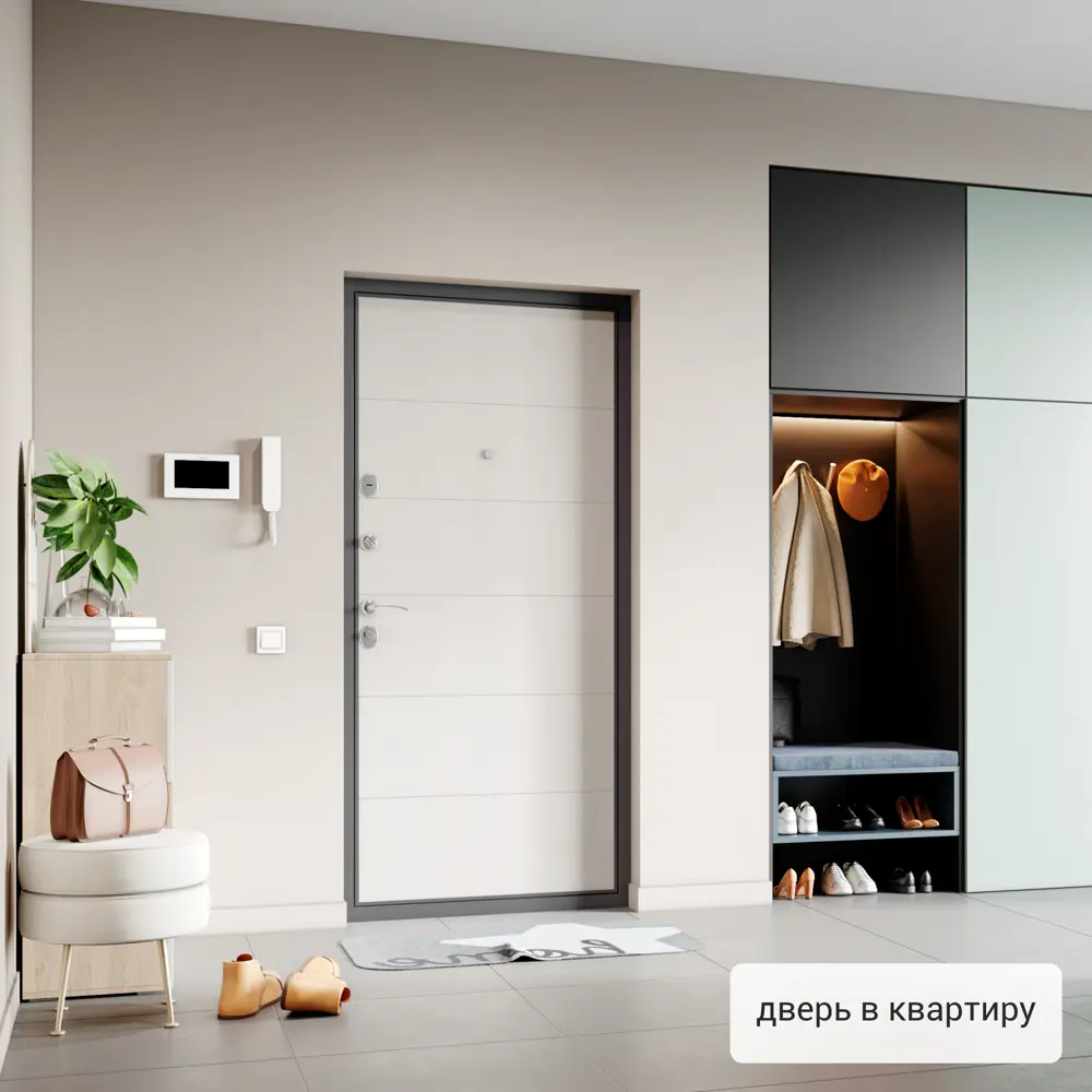 Дверь входная металлическая Берн 2 860 мм левая цвет белое дерево TOREX STLM-2084603 - Вид №15