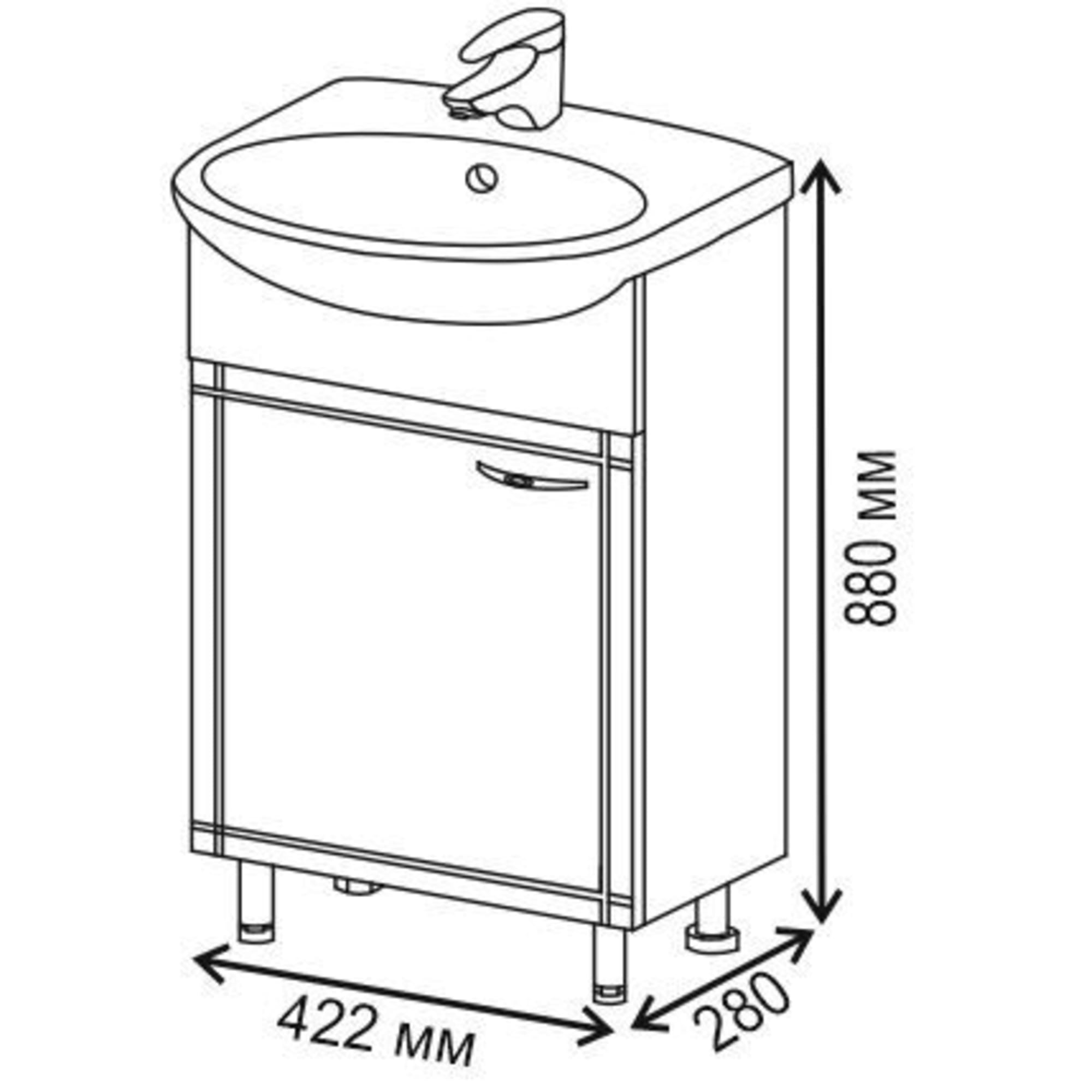 17449445 Тумба под раковину напольная «» 45 см цвет белый Рома Santreyd  - Вид №6