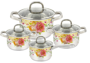 90114772 Кастрюля 6 л P-640552 Fiore rose STLM-0111040 POMI D'ORO