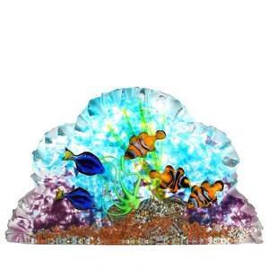 4809 ORIGINALMURANOGLASS Скульптура Аквариум с тропическими рыбками - муранское стекло OMG 30 см