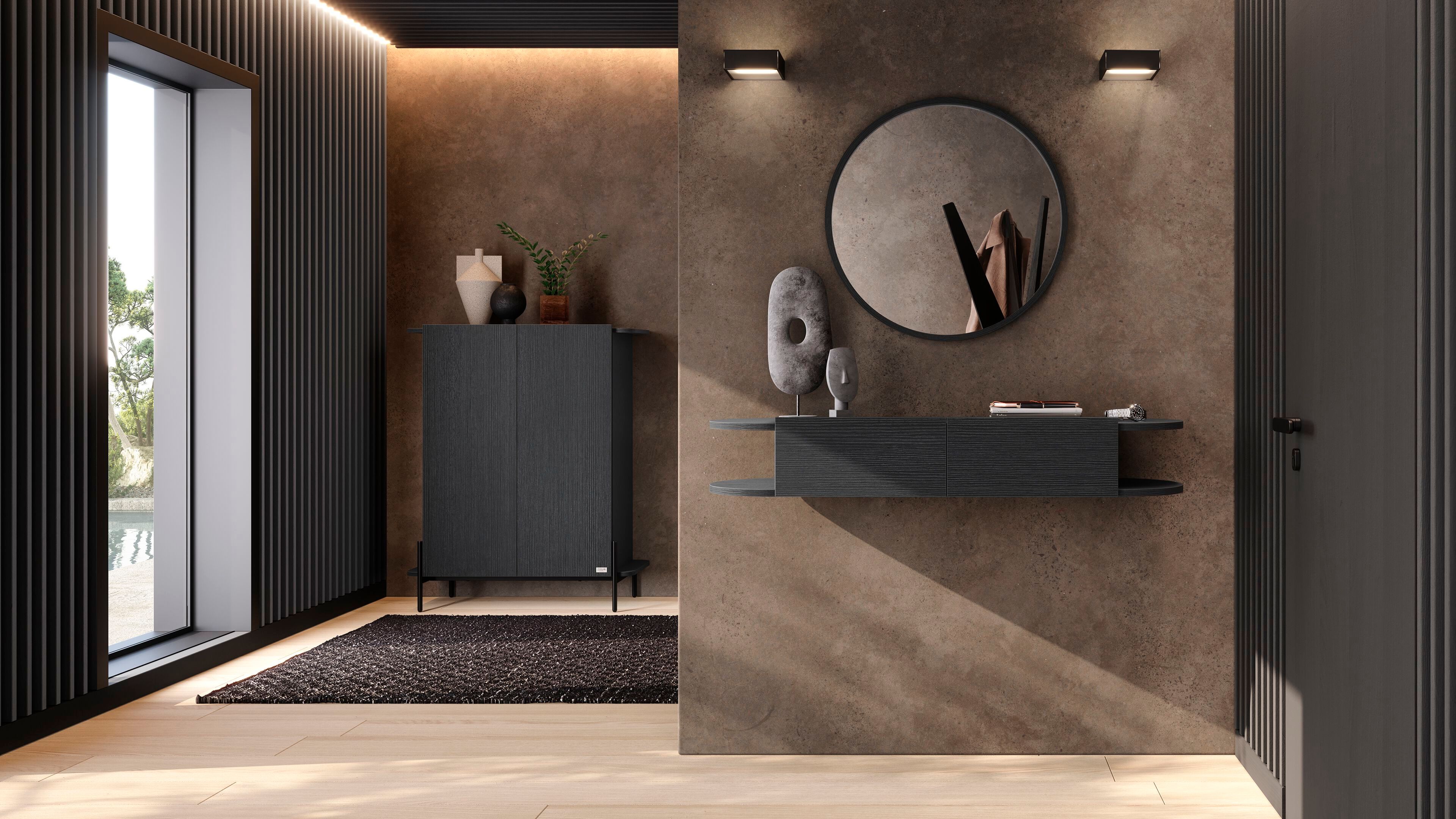 Подвесная консоль из меламиновой ткани с ящиками Mobili Fiver оливковый ARCH-00003487 - Вид №7