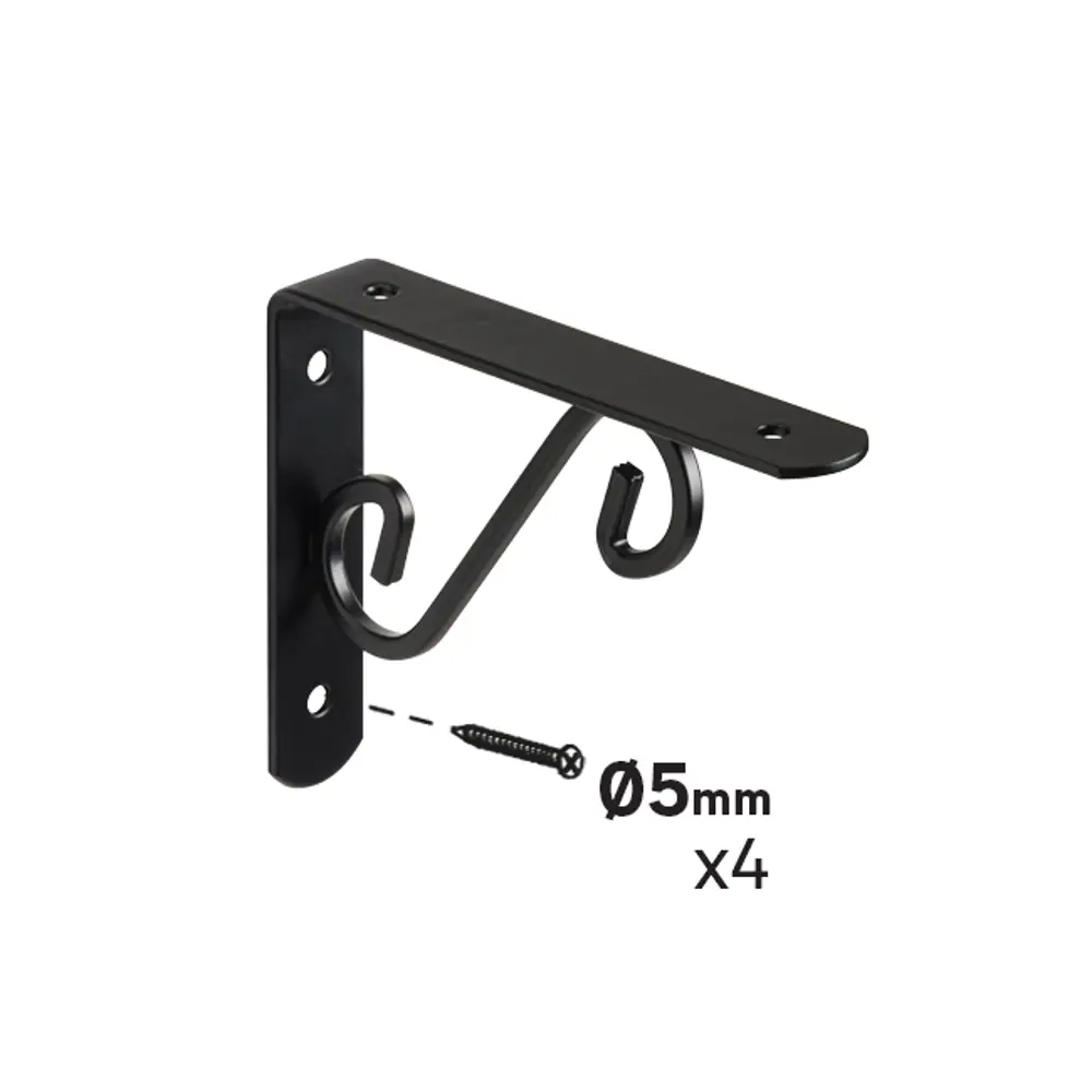 Декоративный кронштейн Volute 11x14 см нагрузка до 25 кг цвет черный 89438018 STLM-2011576 Santreyd  - Вид №4