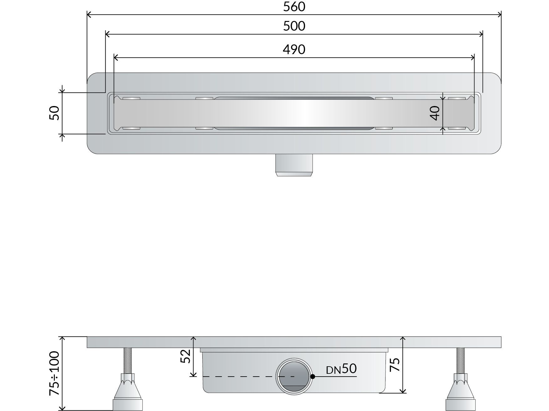 Слив для душа ABS OMP Unseen ARCH-00084315 - Вид №1