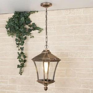 Уличный подвесной светильник Elektrostandard Virgo H черное золото 4690389064906 ELEKTROSTANDARD VIRGO 273362 Прозрачный