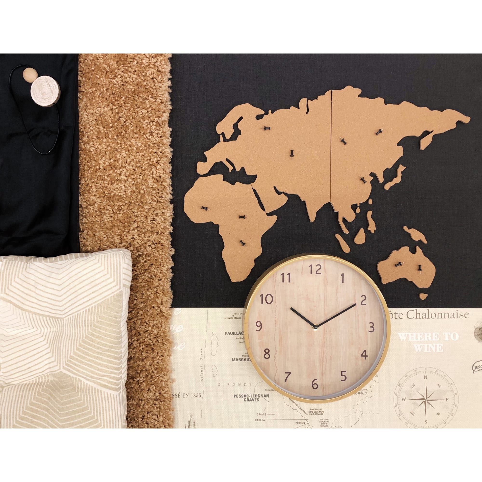 82239295 Доска пробковая «Карта мира Пазл» 90х40 Santreyd  - Вид №3