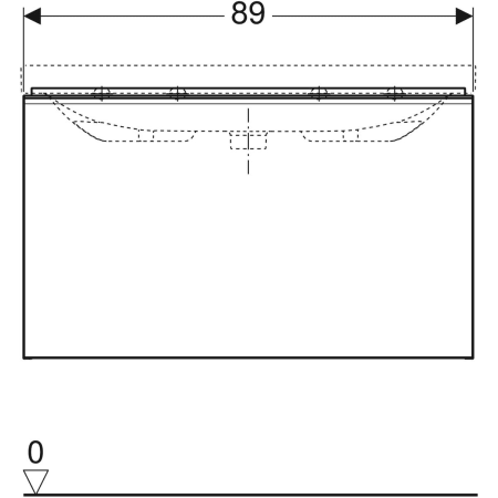 500.611.JL.2 Шкафчик для раковины Geberit Acanto, с одним выдвижным ящиком, одним внутренним выдвижным ящиком и сифоном Geberit  - Вид №30