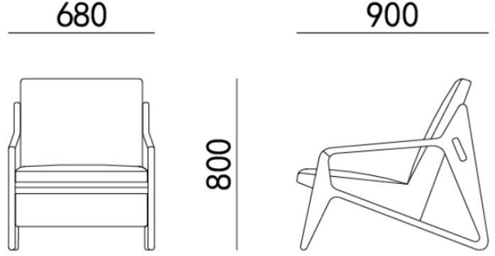 HC28 Cosmo Кресло из ткани с подлокотниками  32f002  - Вид №3