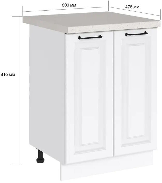 90902766 Напольный шкаф Сурская мебель Blanco 60x81.6x47.8 см ЛДСП цвет белый STLM-0888452