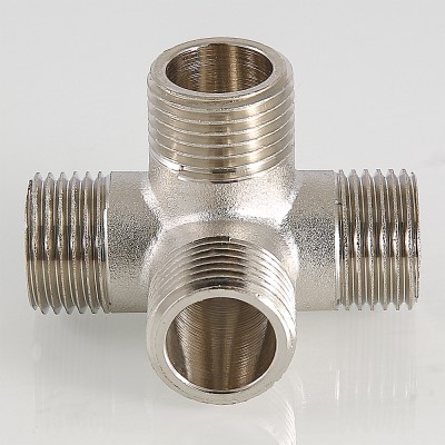 VTr.661.N.0004 Фитинг резьбовой – крестовина двухплоскостная Valtec ½  - Вид №17