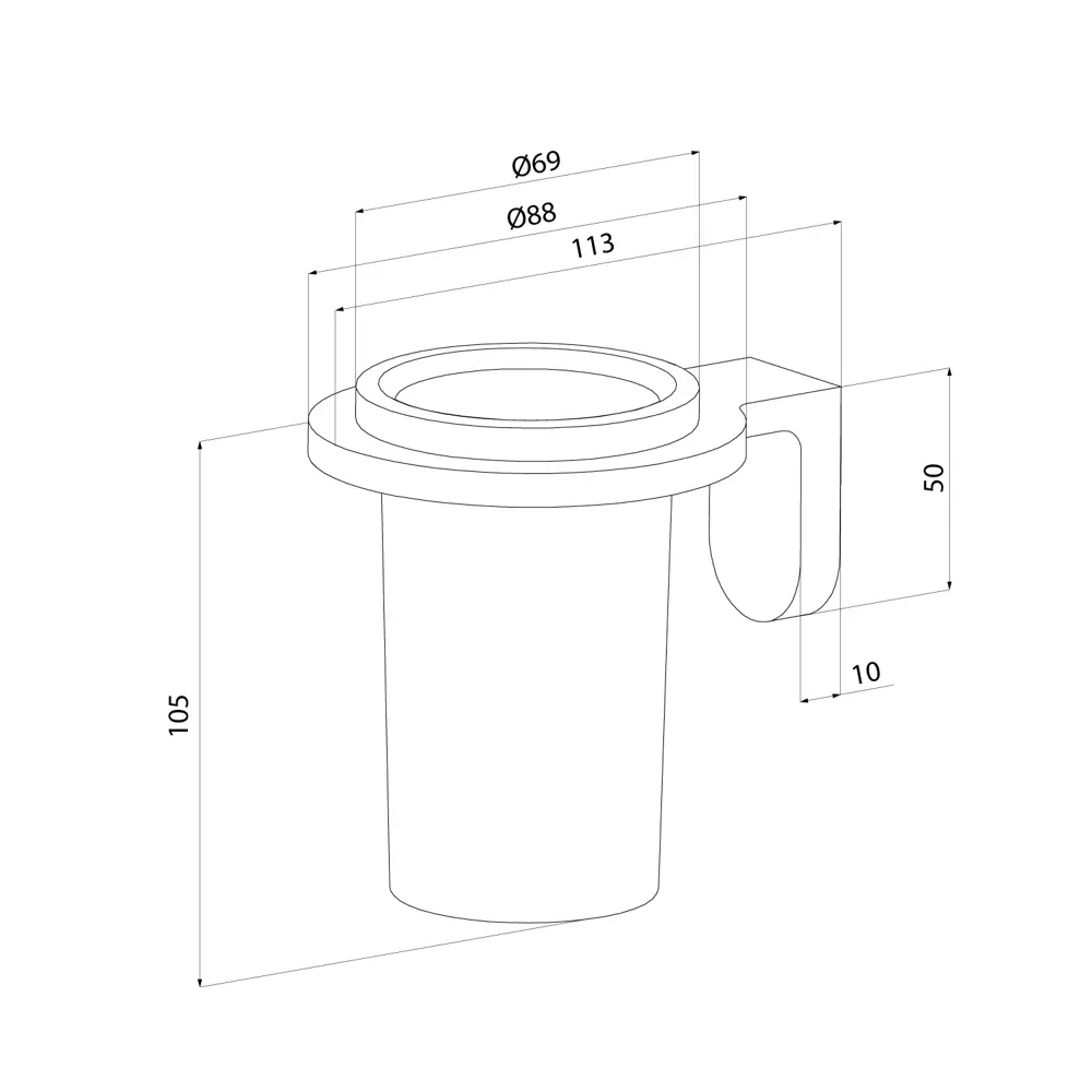 IDDIS Lahta - Настенный стакан для зубных щеток в стильном хроме 89379387 STLM-1579585 - Вид №3