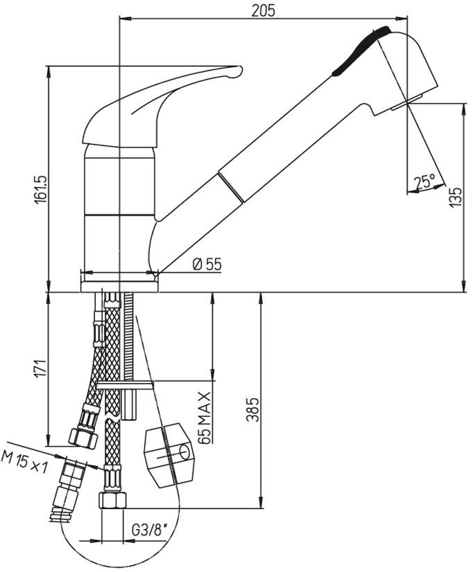 Paini Pilot 04CR568RU смеситель для кухни - Вид №2