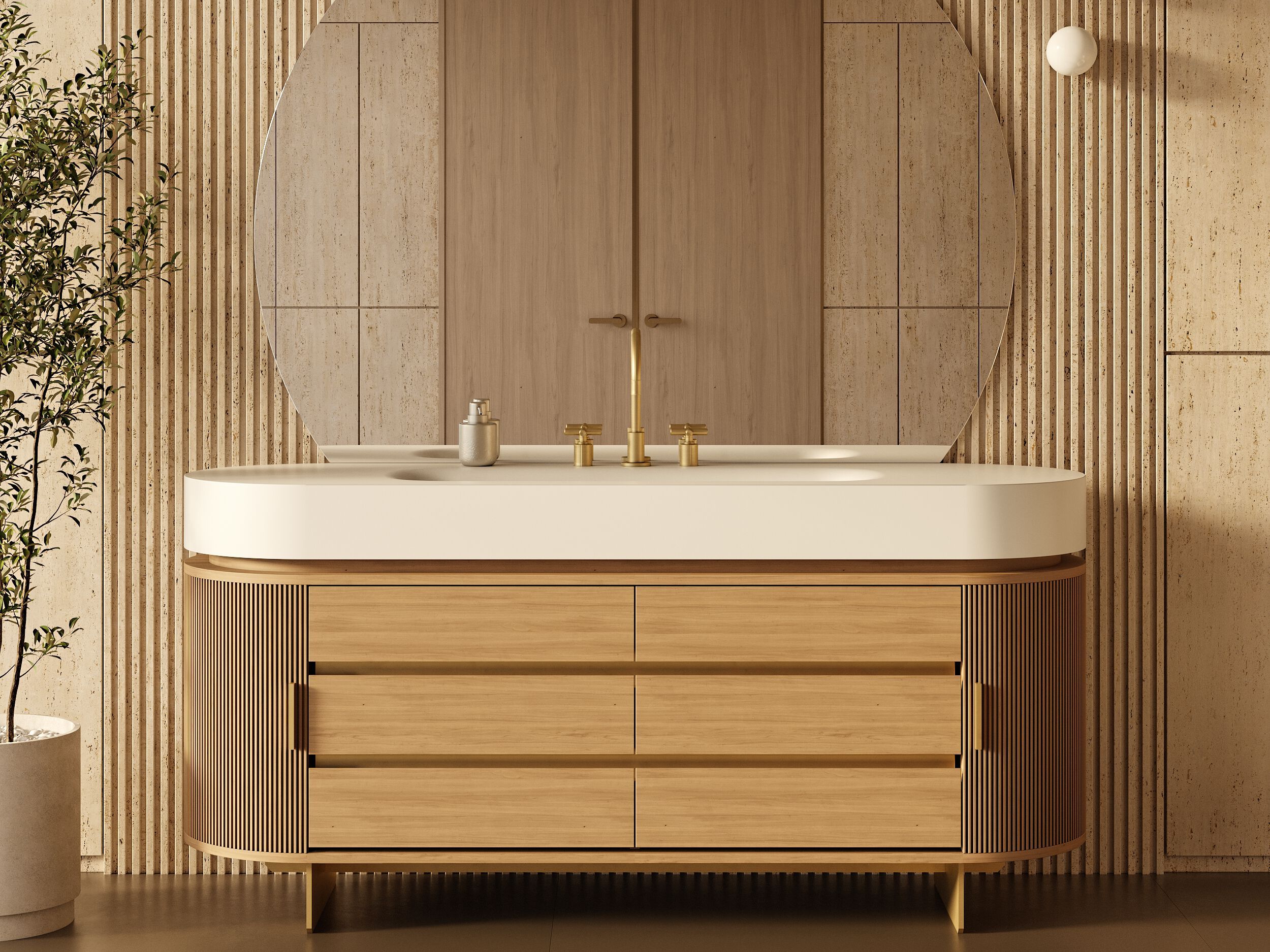 Деревянный напольный шкаф для ванной комнаты MOMA Design Eclectic ARCH-00035466