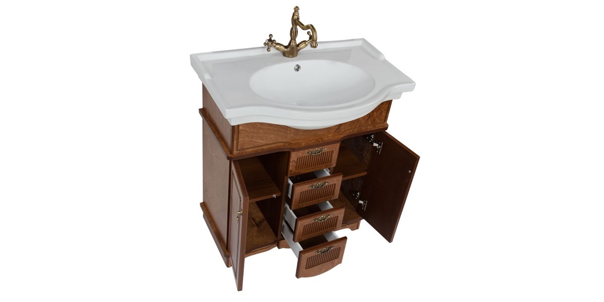 Комплект мебели Aquanet Луис 80 темный орех 00173189 - Вид №3