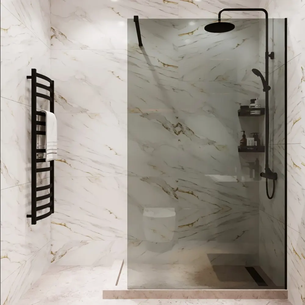 Душевая перегородка Mebelvann 120×200 см с черным профилем и тонированным стеклом 89372145 STLM-1410146