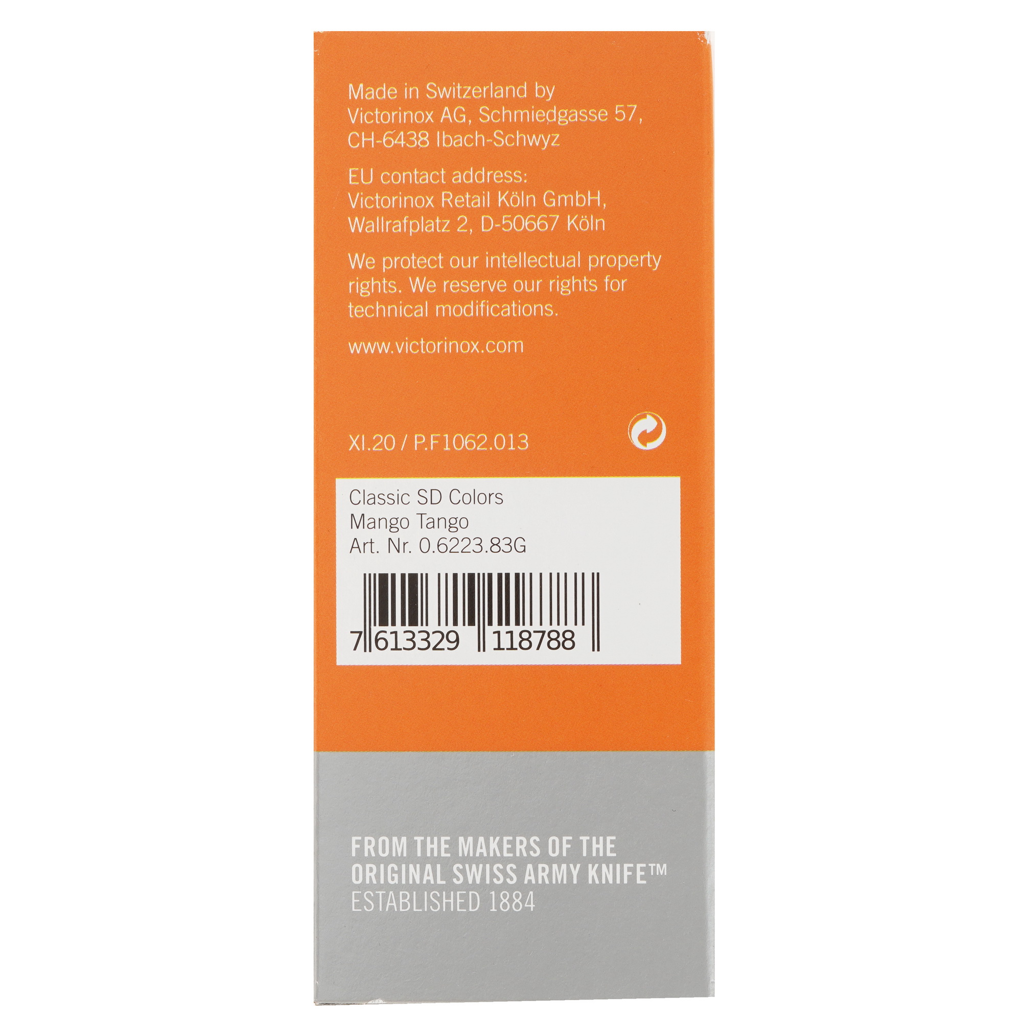 Швейцарский нож Victorinox Classic SD Colors Mango Tango 9011939 STDN-0043630 - Вид №7