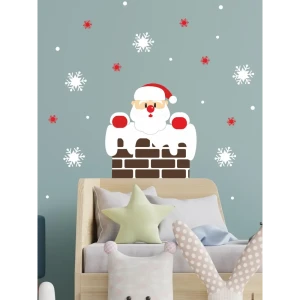 91478927 Наклейка Lisadecor Дед мороз в трубе 50 см х 40 см STLM-0954026