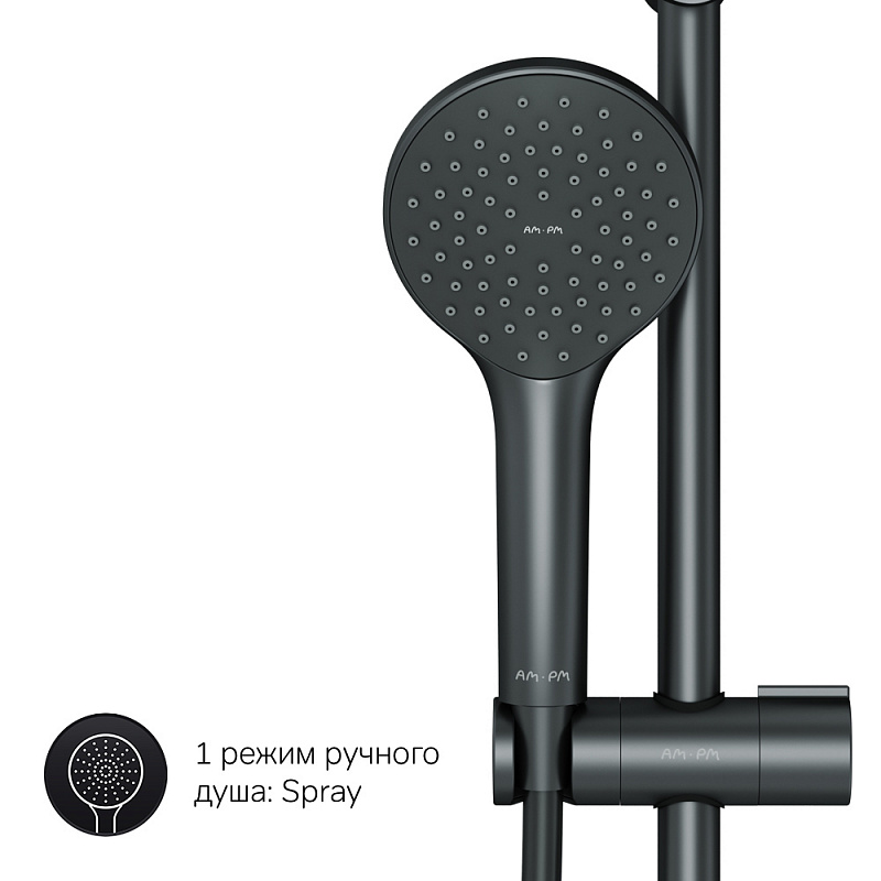 F42890A14 набор 2в1: см-ль д/ванны/душа верхний душ d 220 мм ручн.душ 110 мм 1 ф-ция душевая AM.PM Gem - Вид №5