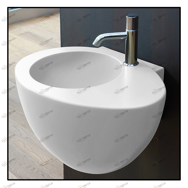 LGLS Подвесная раковина настенная овальная Ceramica Cielo  белая 