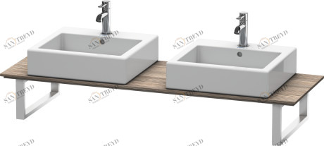 XL046C05151 Консоль для накладных раковин и встраиваемых умывальников, для угла слева X-Large #XL046C 550 мм Сосна коричневая, декор Duravit