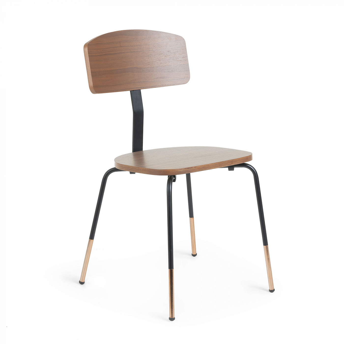 067359 Стул Okay из черного металла, дерева ореха La Forma Oyaka  - Вид №4