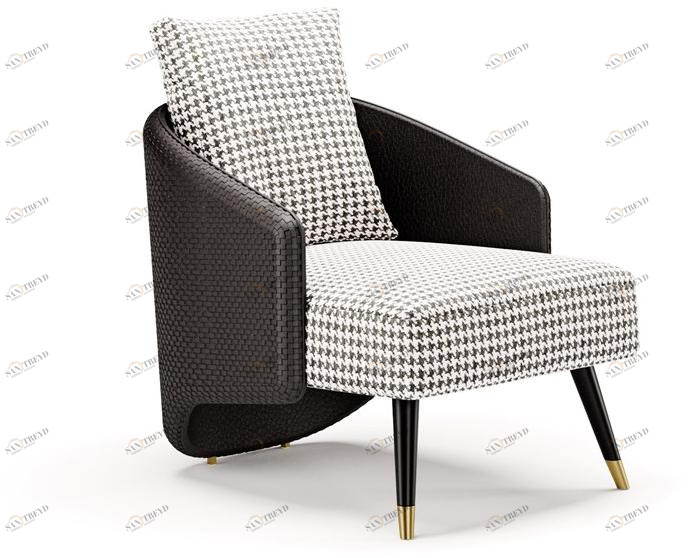 SM Living Couture Кресло из кожи и ткани с подлокотниками Couture Pna_02