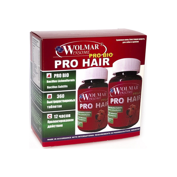 Т0026491 Витамины для собак Bio Pro Hair Витамины для кожи и шерсти 360 таб WOLMAR 