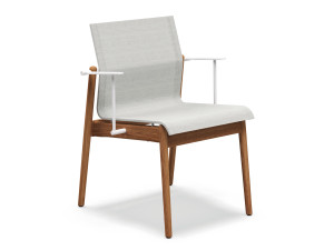 Тканевый штабелируемый садовый стул с подлокотниками