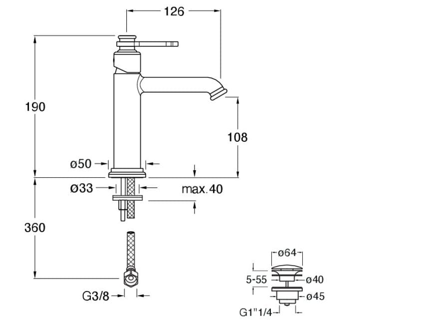 Смеситель для раковины с раковиной CRISTINA Rubinetterie Маяк ARCH-00047022 - Вид №3