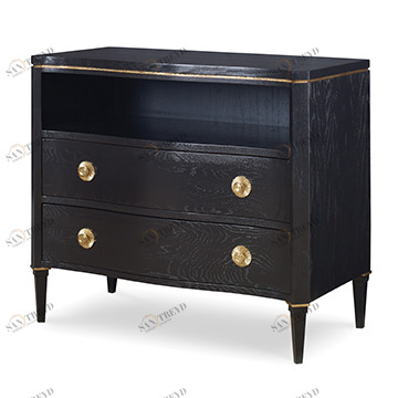 Тумбочка 17584-830-019 Stella Chest - Jet Black w/ Gold Stripe Ambella 