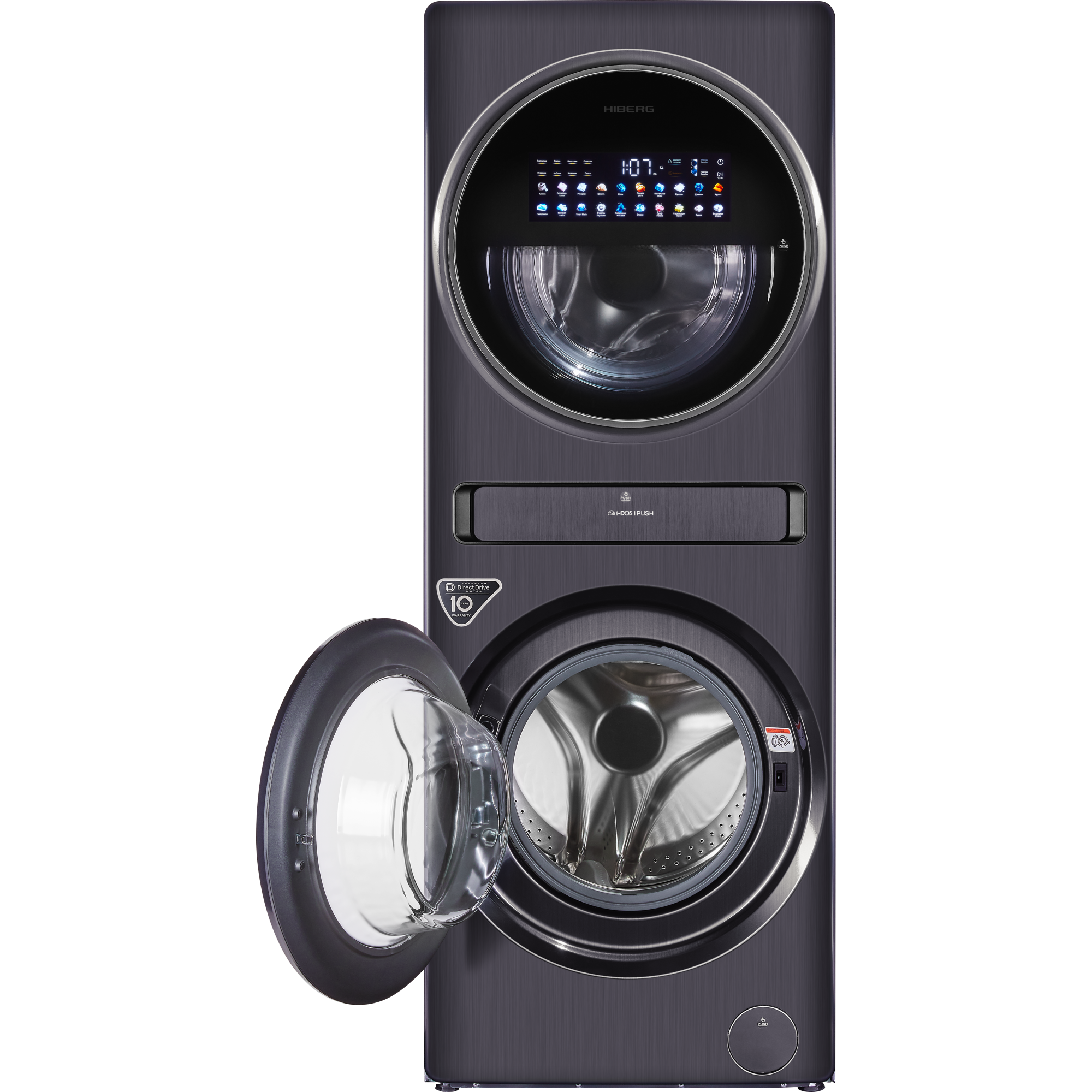 9171883 Стирально-сушильная машина HIBERG TOWER i-DD 107-612 Sd серый STDN-0122866 - Вид №1