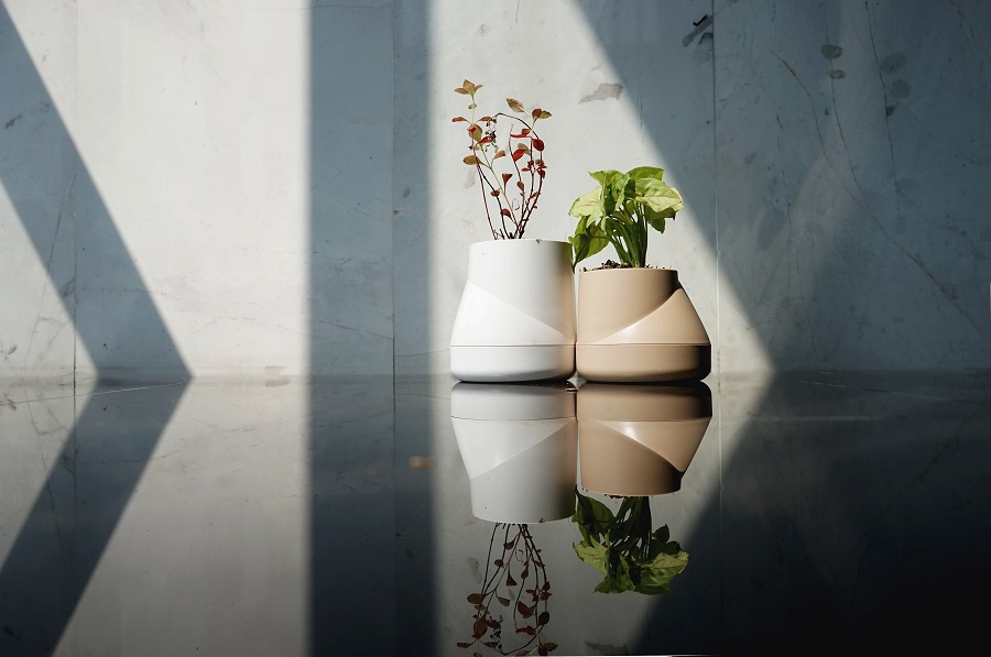 QLX20001-CR Горшок цветочный hill pot, маленький, кремовый Qualy  - Вид №4