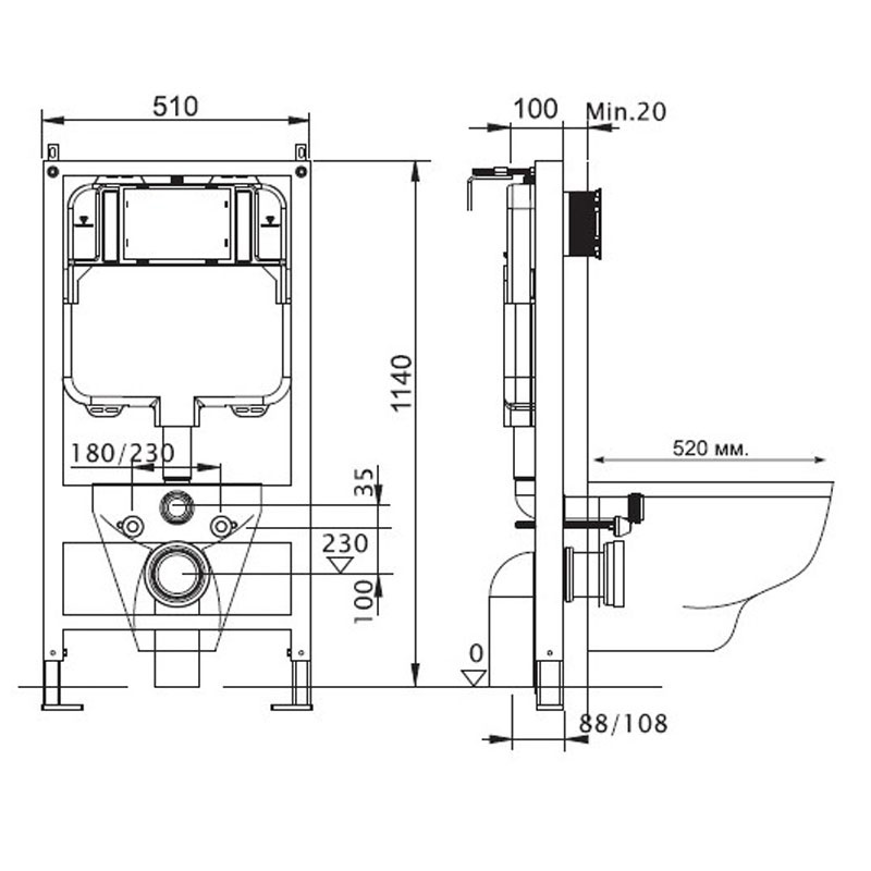 INS-0000005 Монтажная рама Акватек Slim Santreyd - Вид №1