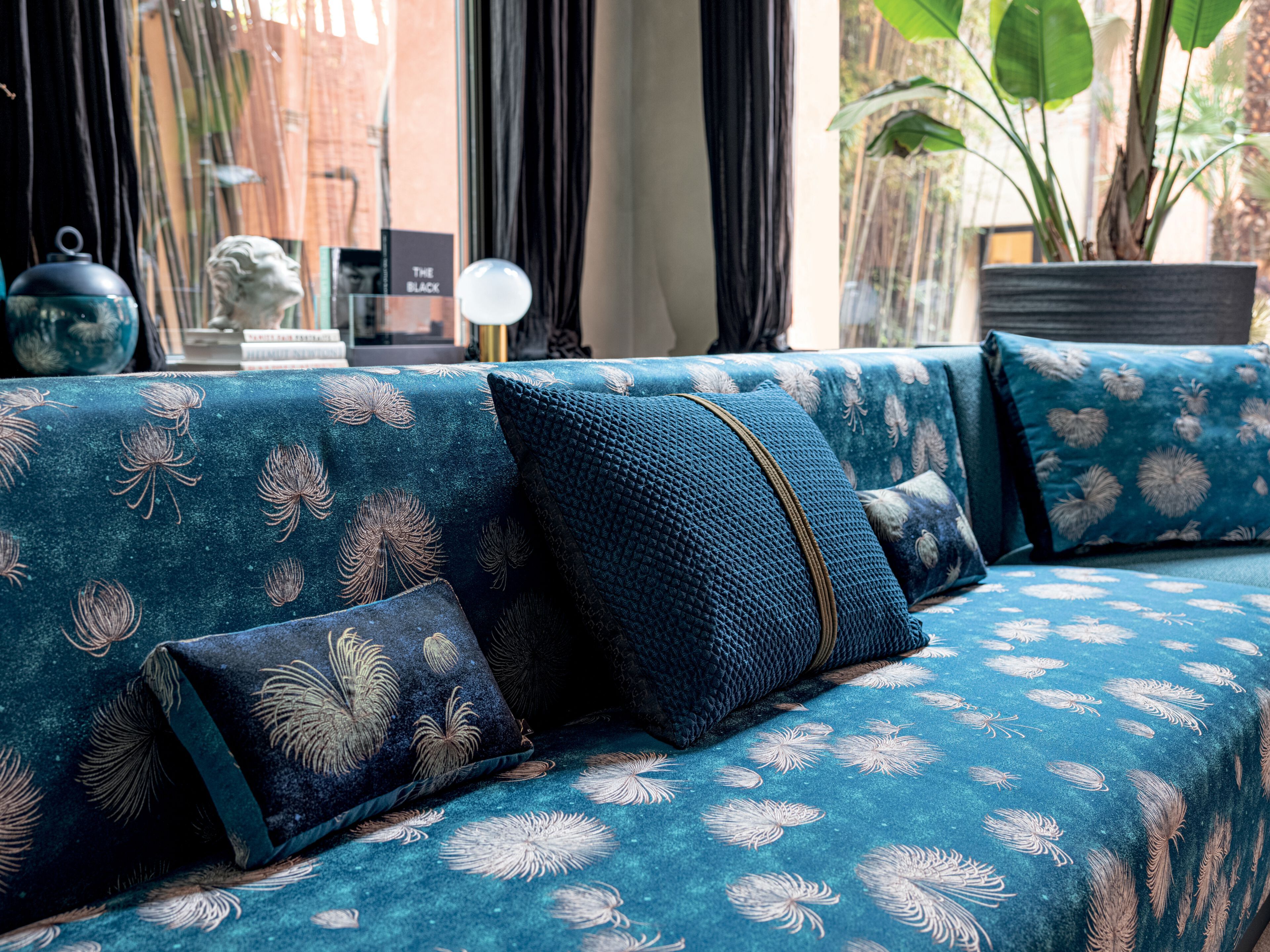 Прямоугольная подушка с цветочным рисунком K-3 Shogun Blue ARCH-00094937 - Вид №3