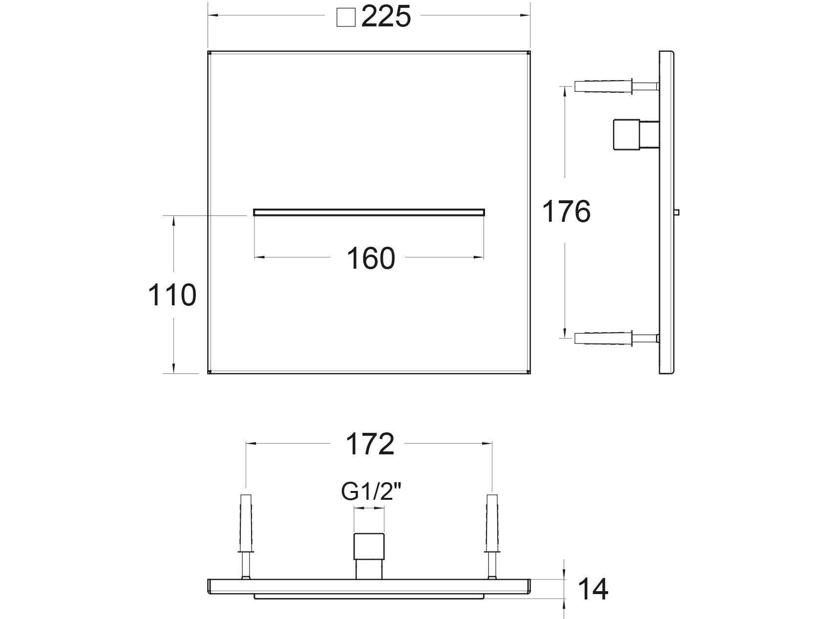 Квадратная душевая головка из нержавеющей стали с водопадом GUGLIELMI RUBINETTERIE BD05310 ARCH-00118792 - Вид №2