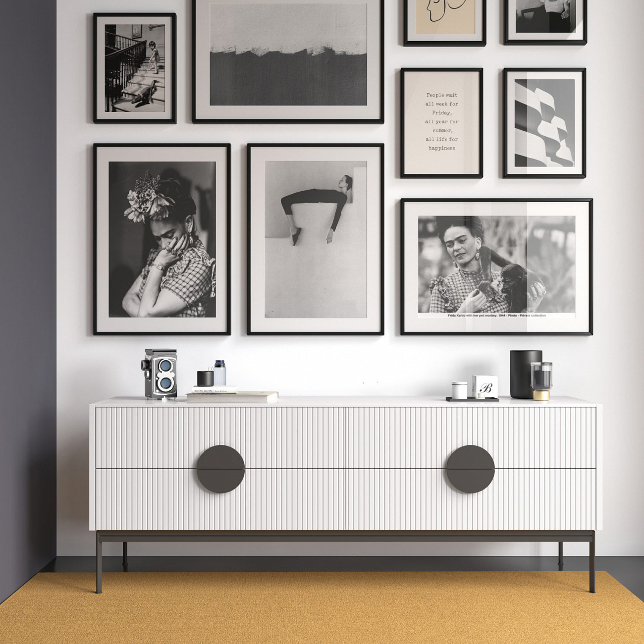 Тумба под телевизор белая с ящиками Alto BRAGIN DESIGN LIVING 00-3974636 Белый - Вид №1