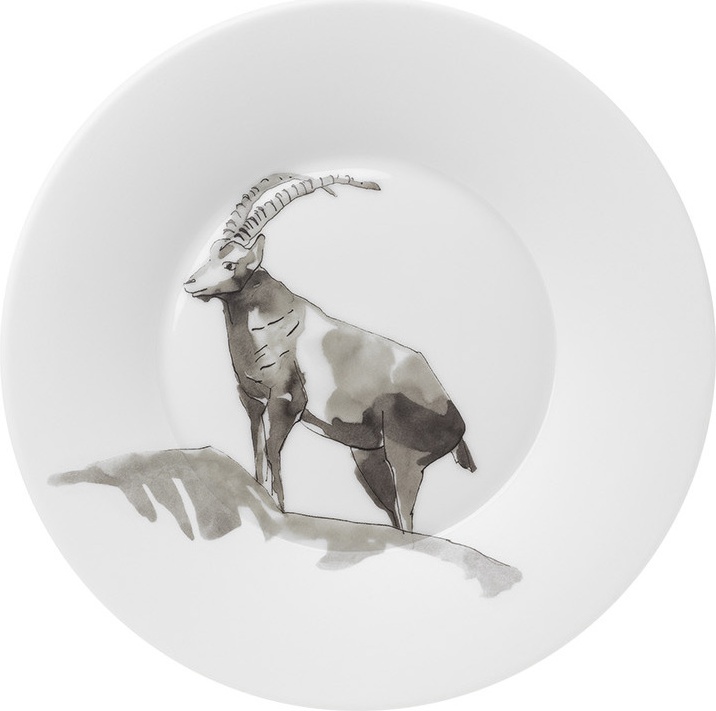 10602537 Hering Berlin Тарелка десертная Hering Berlin "Охота" "Горный козел" 18см Фарфор 