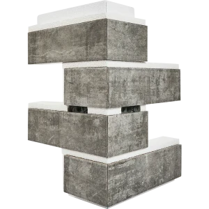 Термопанель наружный угол Мосстрой-31 Brick Wall серый 26x25x41x5 см