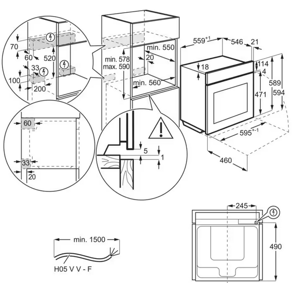 9197464 Электрический духовой шкаф AEG BPK949330T черный STDN-0109166 - Вид №6