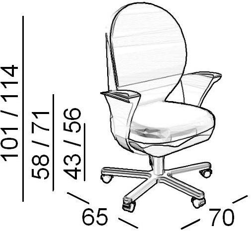 Luxy Регулируемое по высоте кресло руководителя с 5 спицами и подлокотниками Bea sun-id-1516017 - Вид №8