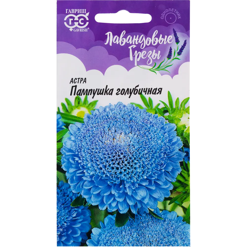 Астра «Пампушка голубичная» помпонная, 0.3 г 82097821 STLM-2064000 ГАВРИШ 