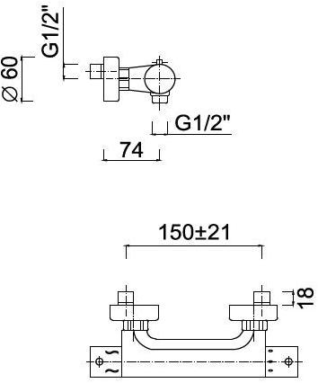 Rubinetteria Giulini Смеситель для душа с одной ручкой Surf F8208ex - Вид №1