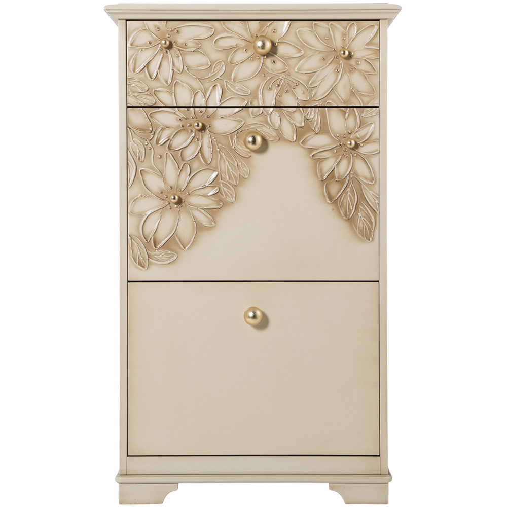 11620 Тумба для обуви Терра-3 (с 3-мя ящиками) Айвори Мраморное золото BOGACHO 4627196590366