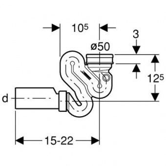 Сифон Geberit 152.942.11.1 для писсуара Santreyd  - Вид №2