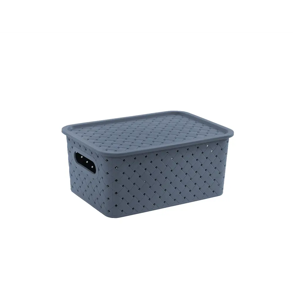 Корзинка с крышкой Violet Береста 23.5x17.3x10.6 см прямоугольная цвет синий Без серии STLM-2188099